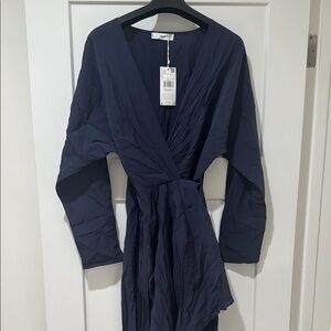 MANGO brand new with tags Elegant Navy Wrap Dress